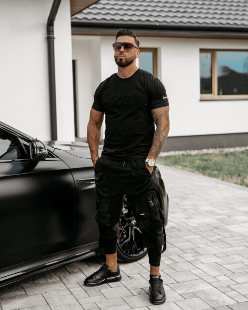 T-shirt męski z aplikacją Pleasure Ola Voga czarny