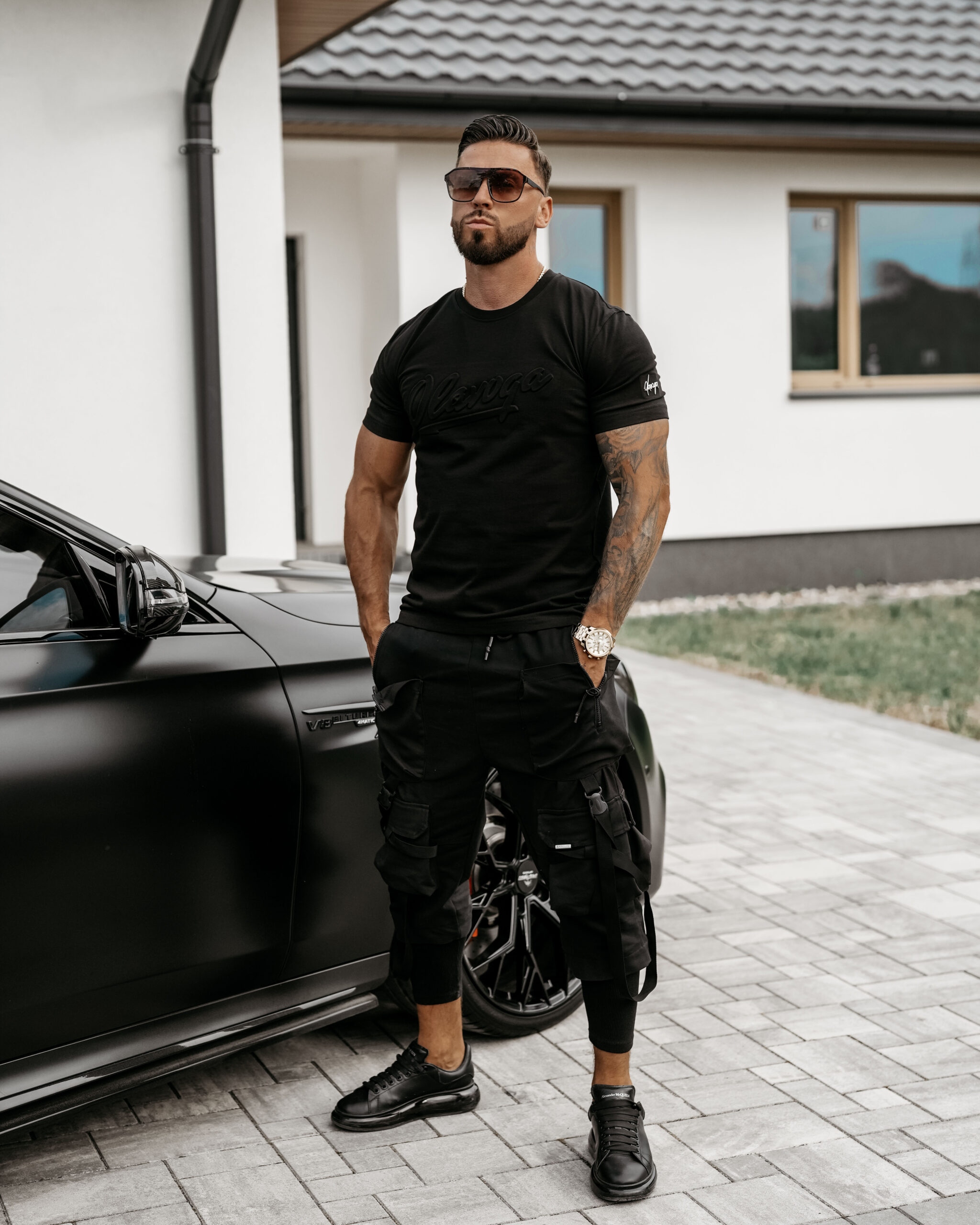 T-shirt męski z aplikacją Pleasure Ola Voga czarny