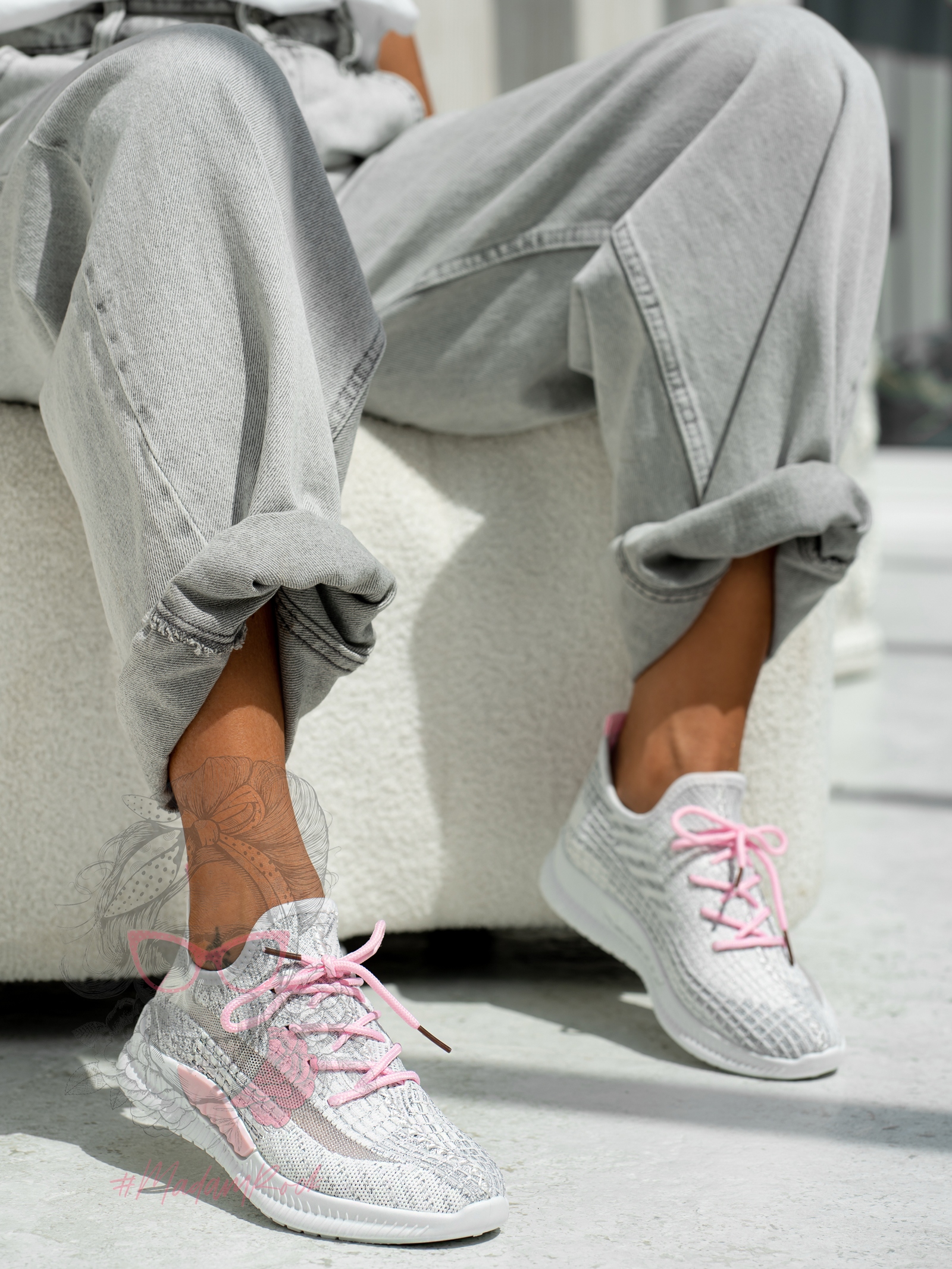 Buty sportowe Sezon Rock III białe-pudrowy róż