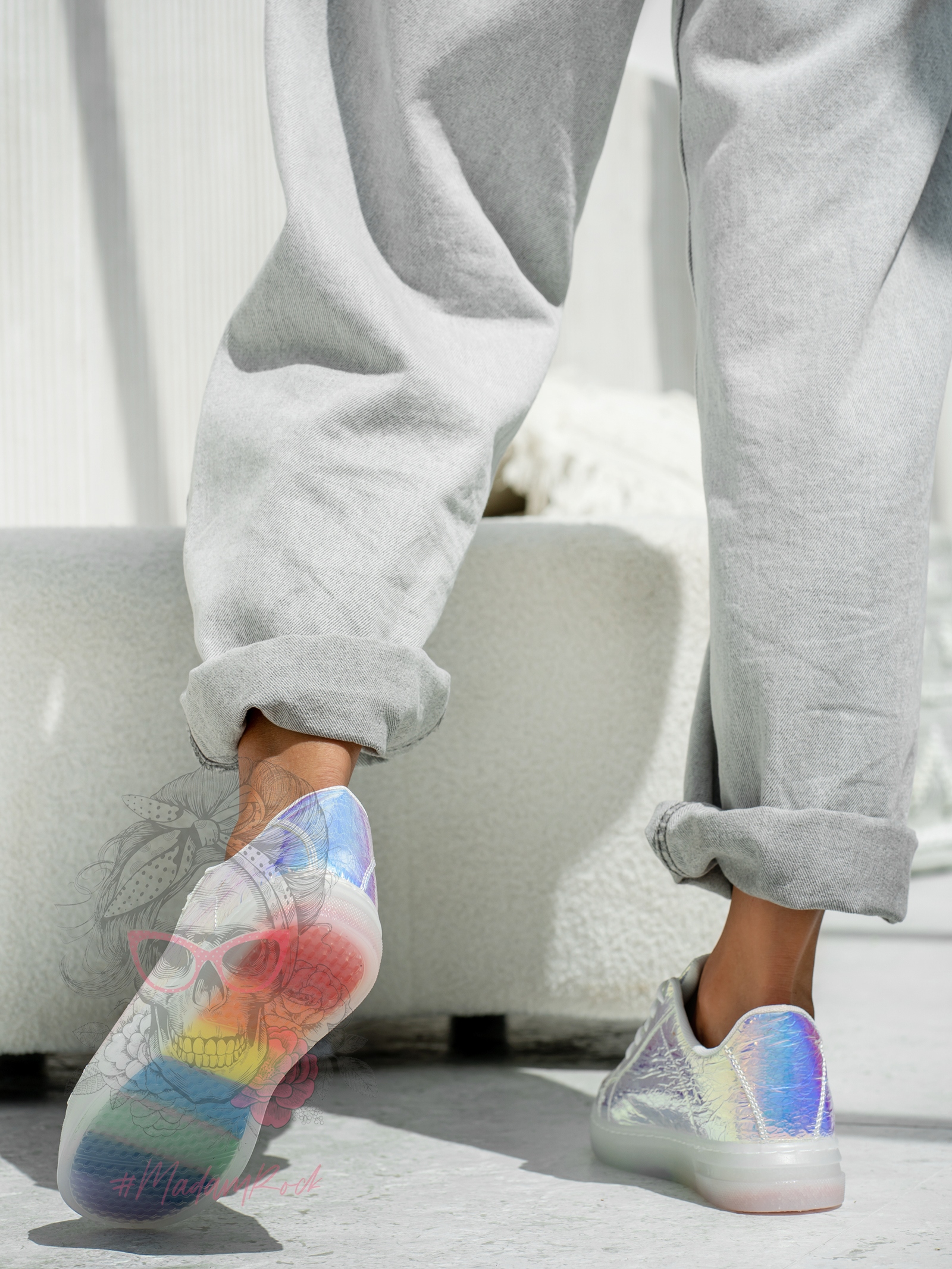 Trampki Madam Iris tęczowe białe Trampki Madam Iris tęczowe białe