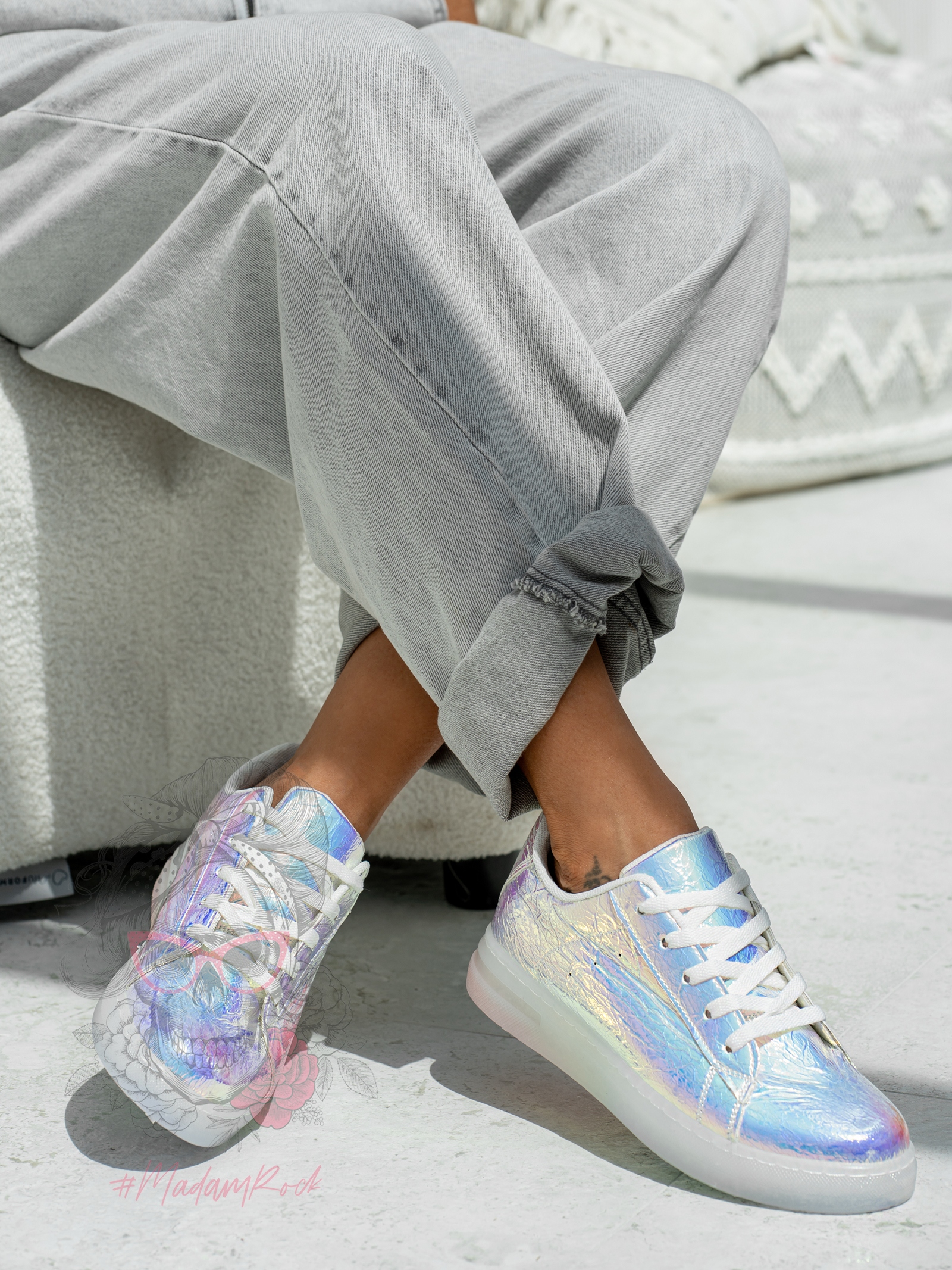 Trampki Madam Iris tęczowe białe Trampki Madam Iris tęczowe białe