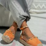 Espadryle na platformie Madam Estiu pomarańczowe