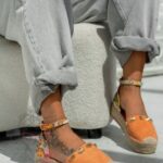 Espadryle na platformie Madam Estiu pomarańczowe