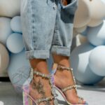 Sandały na słupku Madam MultiColor Fiolet