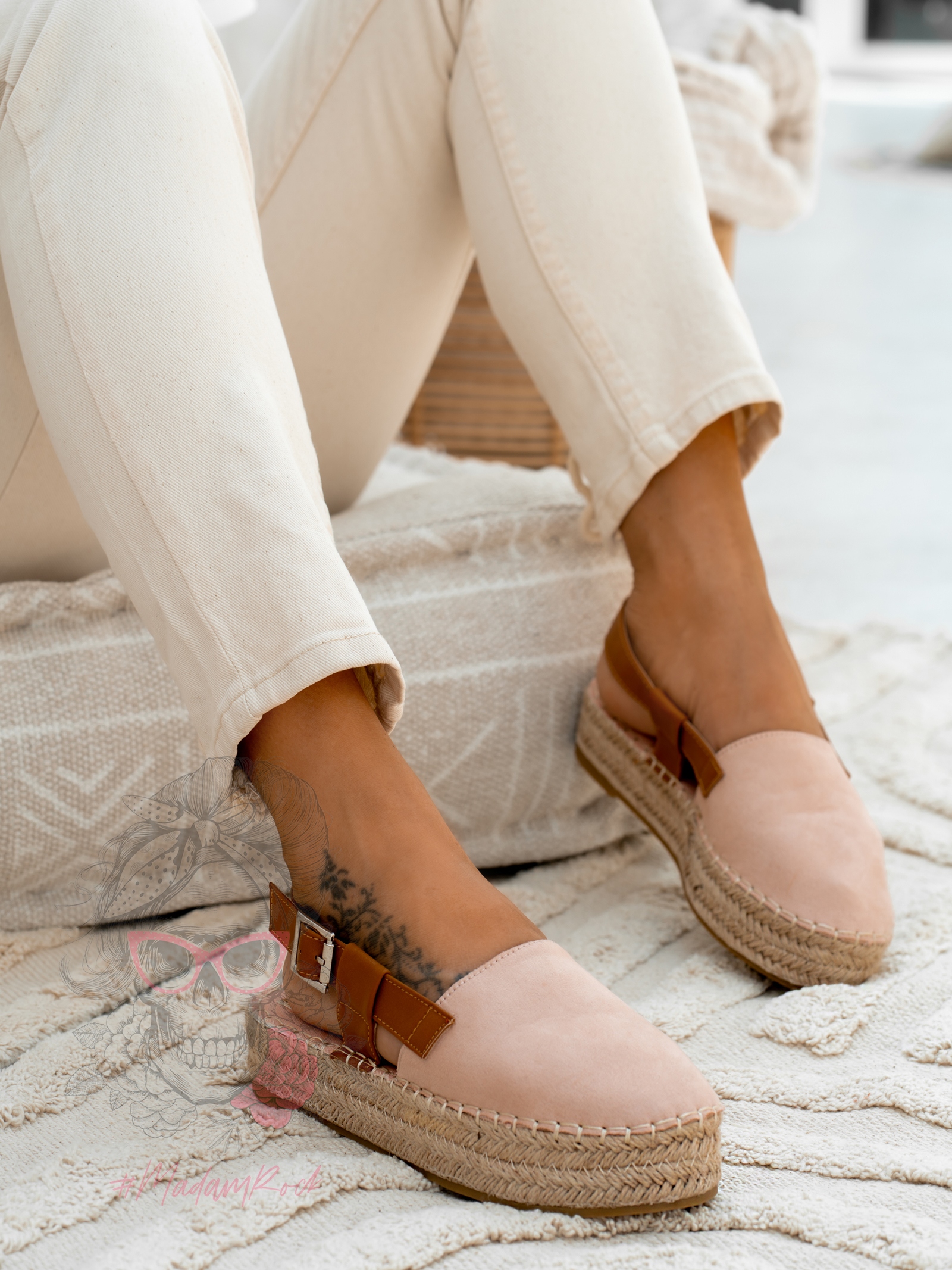 Espadryle na platformie Nifty Rock pudrowe