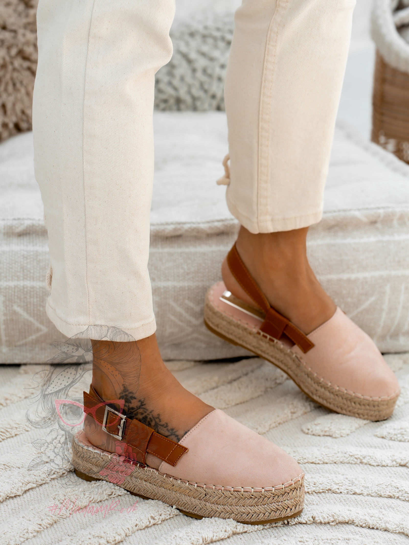 Espadryle na platformie Nifty Rock pudrowe