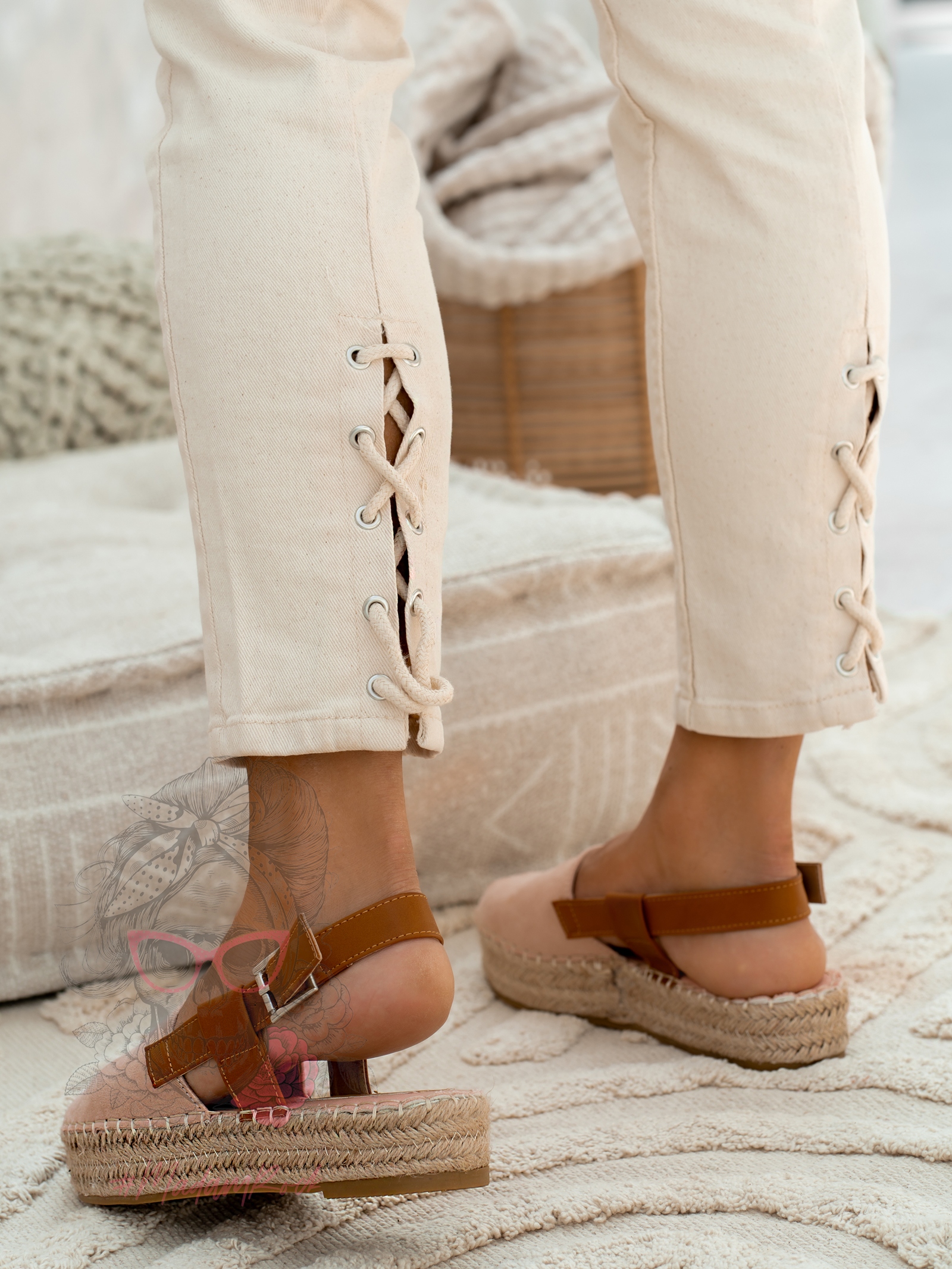 Espadryle na platformie Nifty Rock pudrowe