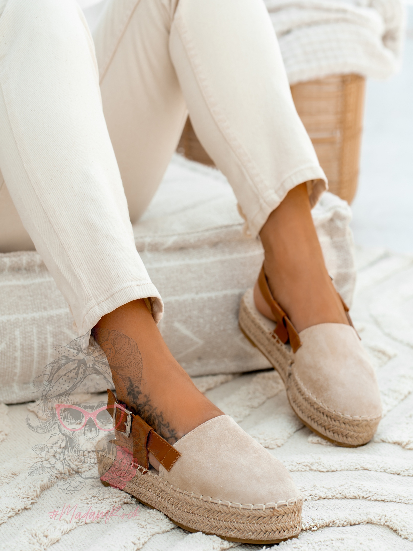 Espadryle na platformie Nifty Rock beżowe