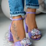 Sandały z kamieniami Madam Molico lila