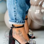 Sandały z kamieniami Madam Molico czarne