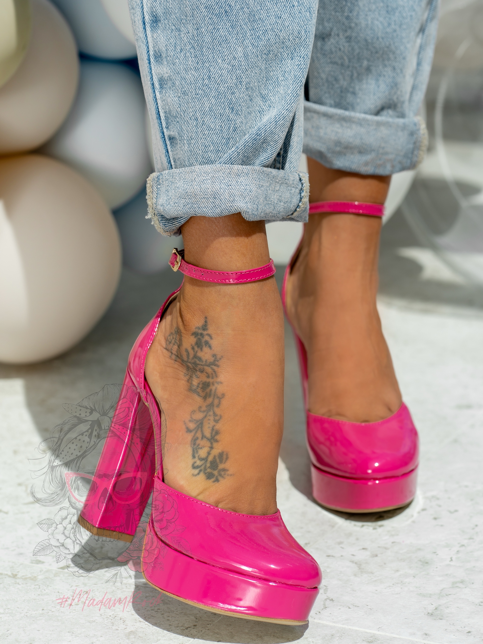 Czółenka lakierowane na słupku Madam Guees fuksja Czółenka lakierowane na słupku Madam Guees fuksja