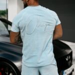 Komplet męski welurowy Shelter Ola Voga błękitny