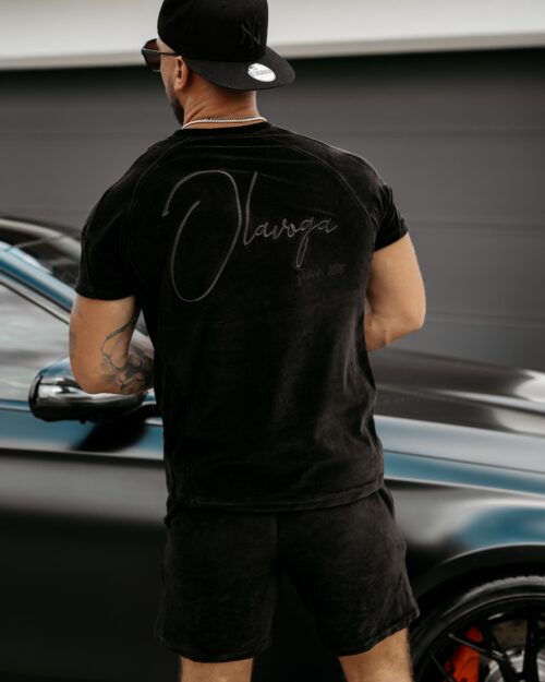 Komplet męski welurowy Shelter Ola Voga czarny