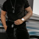 Komplet męski welurowy Shelter Ola Voga czarny