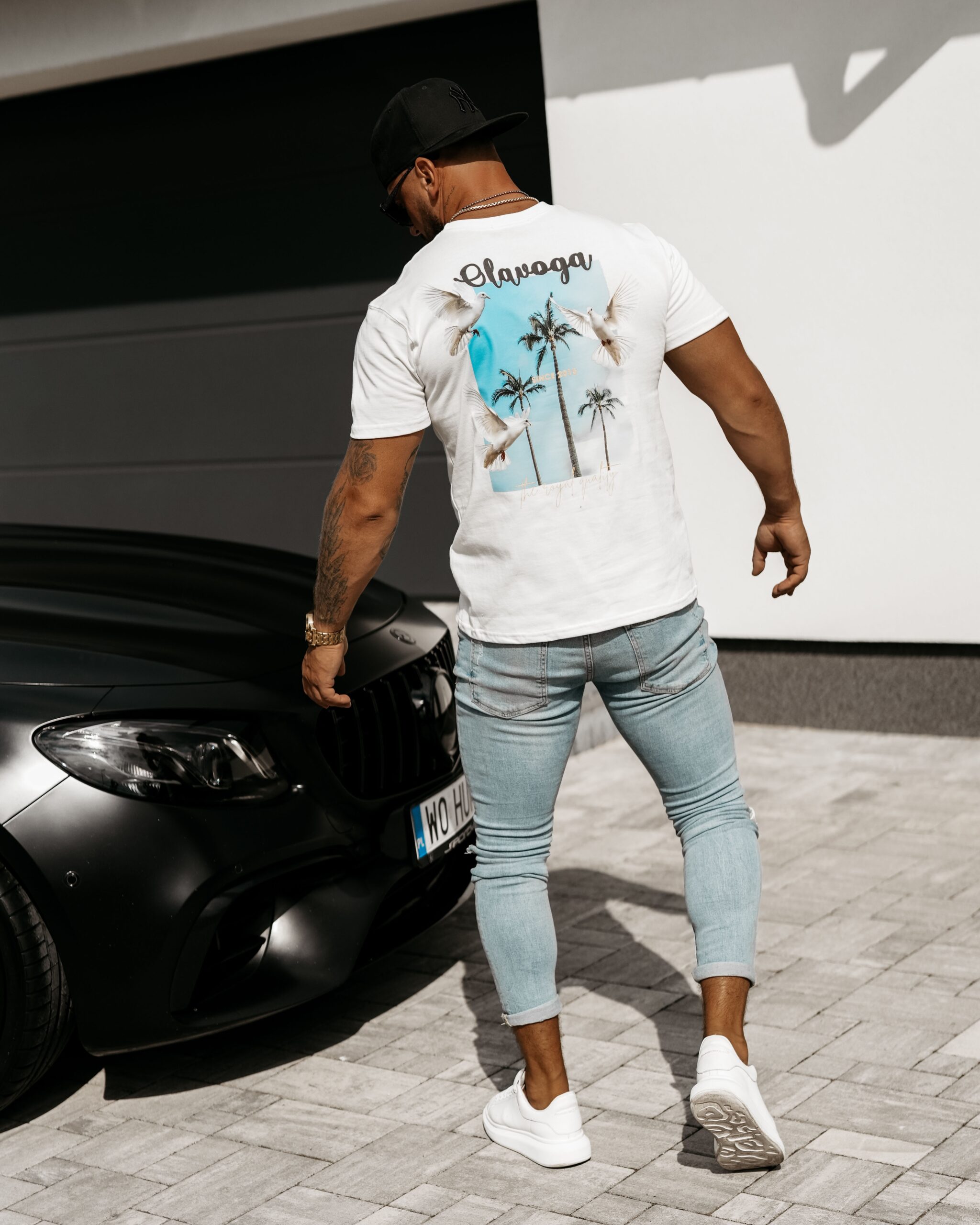 T-shirt męski klasyczny Floyd Ola Voga biały