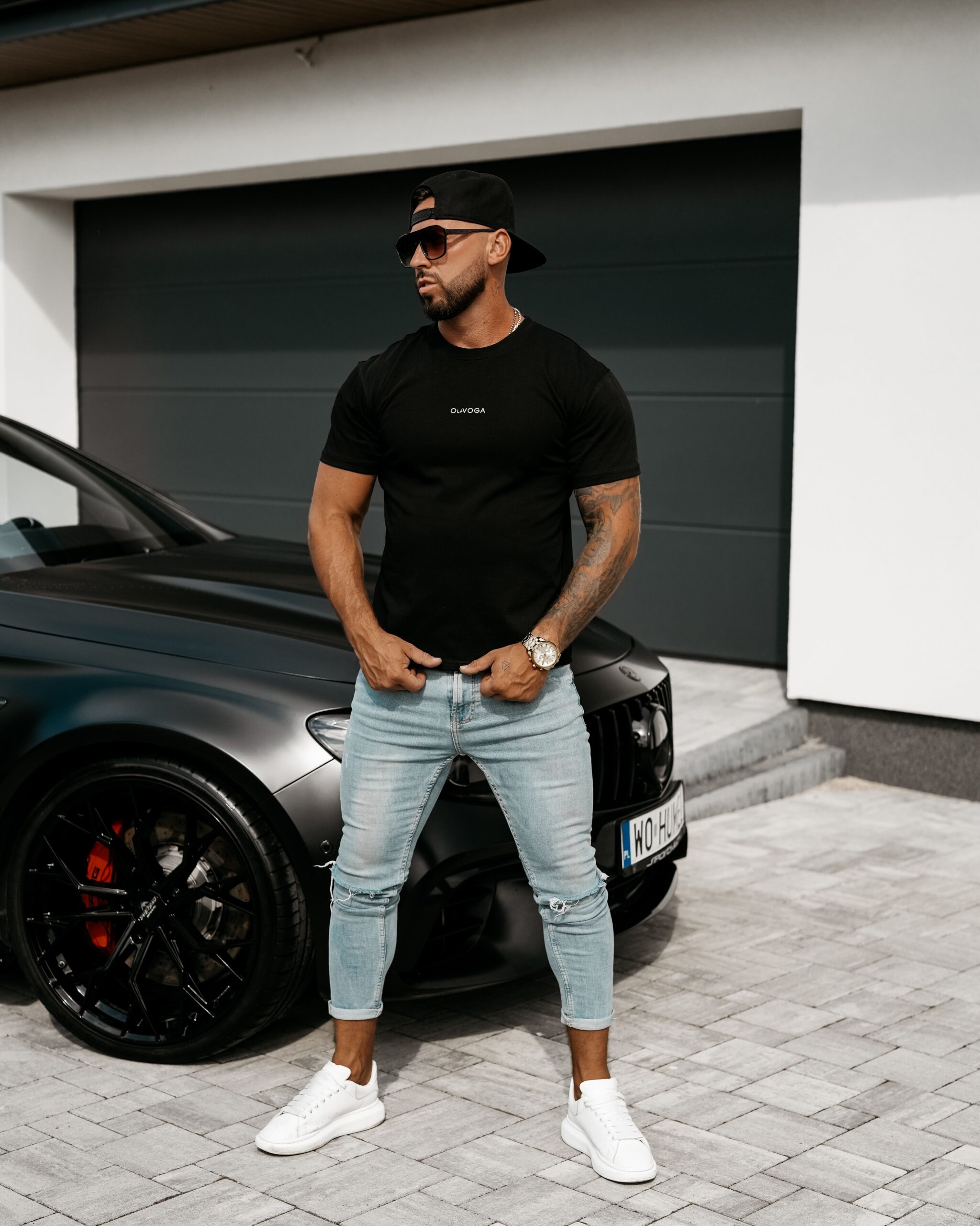 T-shirt męski klasyczny Floyd Ola Voga czarny