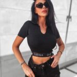 Bluzka crop top Lavish Ola Voga czarna