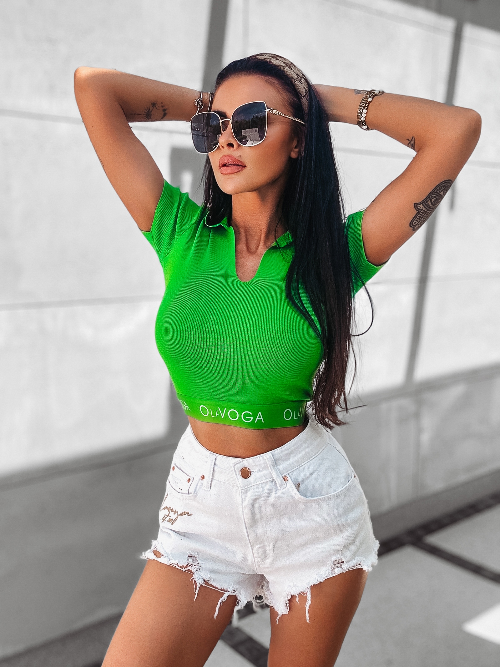 Bluzka crop top Lavish Ola Voga zielona Bluzka crop top Lavish Ola Voga zielona