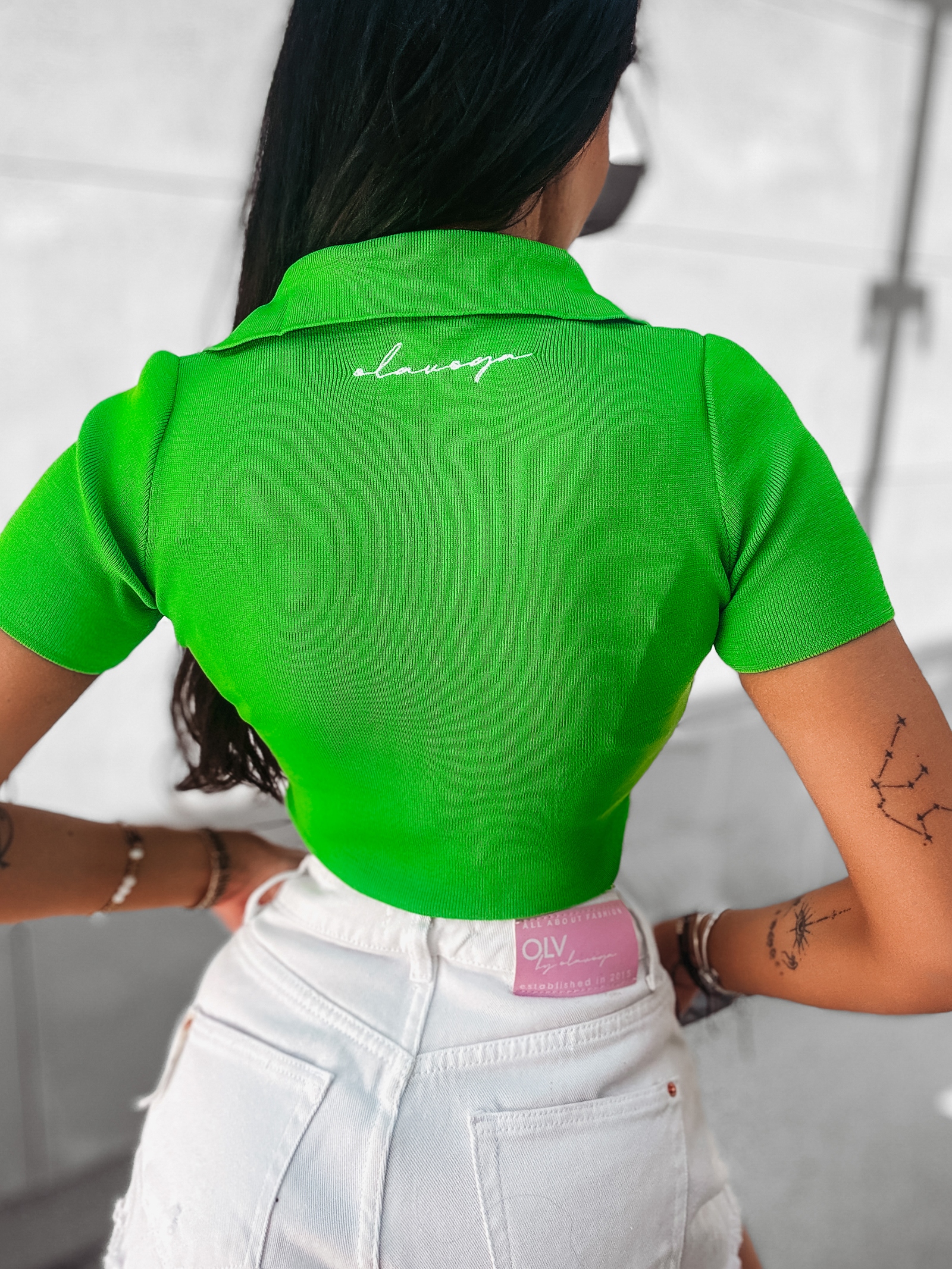 Bluzka crop top Lavish Ola Voga zielona Bluzka crop top Lavish Ola Voga zielona