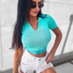 Bluzka crop top Lavish Ola Voga miętowa