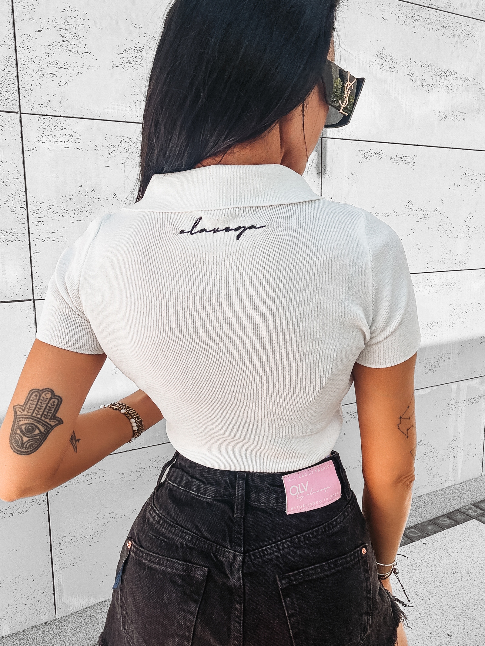 Bluzka crop top Lavish Ola Voga ecru