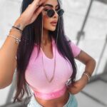 Bluzka crop top Lavish Ola Voga różowa