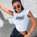 T-shirt z nadrukiem Empire Ola Voga biały