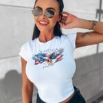 T-shirt z nadrukiem Empire Ola Voga biały