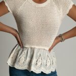 Bluzka ażurowa Colio beżowa