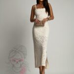 Sukienka boho na ramiączka Balle jasnobeżowa