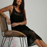 Sukienka siateczkowa Betta czarna