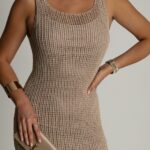 Sukienka siateczkowa Betta cappuccino