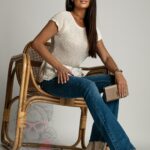 Spodnie jeansowe dzwony Wreger granatowe