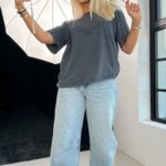 T-shirt dekatyzowany z cyrkoniami Berbo grafitowy