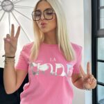 T-shirt bawełniany Laviode różowy