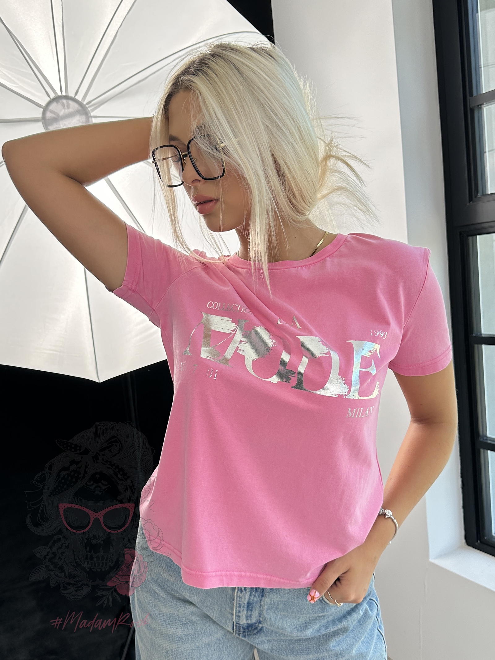 T-shirt bawełniany Laviode różowy T-shirt bawełniany Laviode różowy