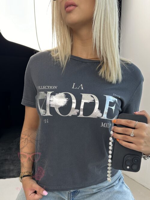 T-shirt bawełniany Laviode szary