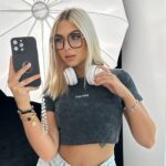 T-shirt prążkowany HONEY szary