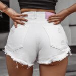 Szorty dekatyzowane Ragged Ola Voga ecru