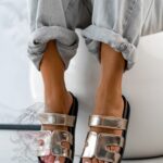 Klapki profilowane Rock Merhes złote