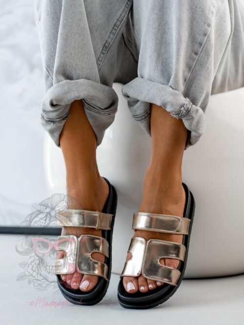 Klapki profilowane Rock Merhes złote