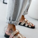 Klapki profilowane Rock Merhes złote