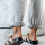 Klapki profilowane Rock Merhes złote