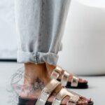 Klapki profilowane Rock Merhes złote