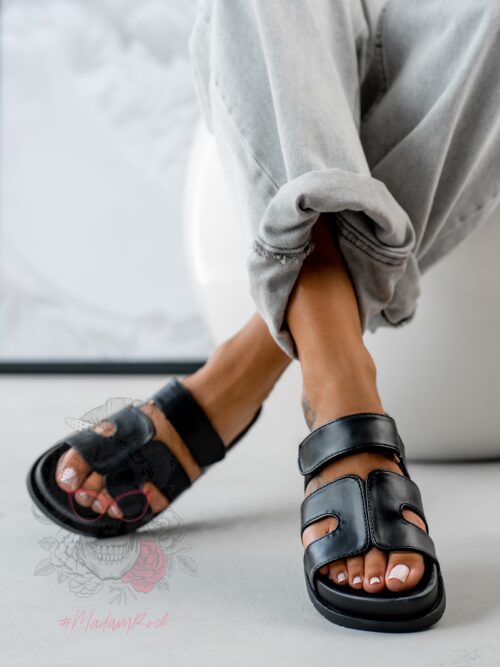 Klapki profilowane Rock Merhes czarne