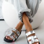 Klapki profilowane Rock Merhes srebrne