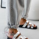 Klapki profilowane Rock Merhes srebrne