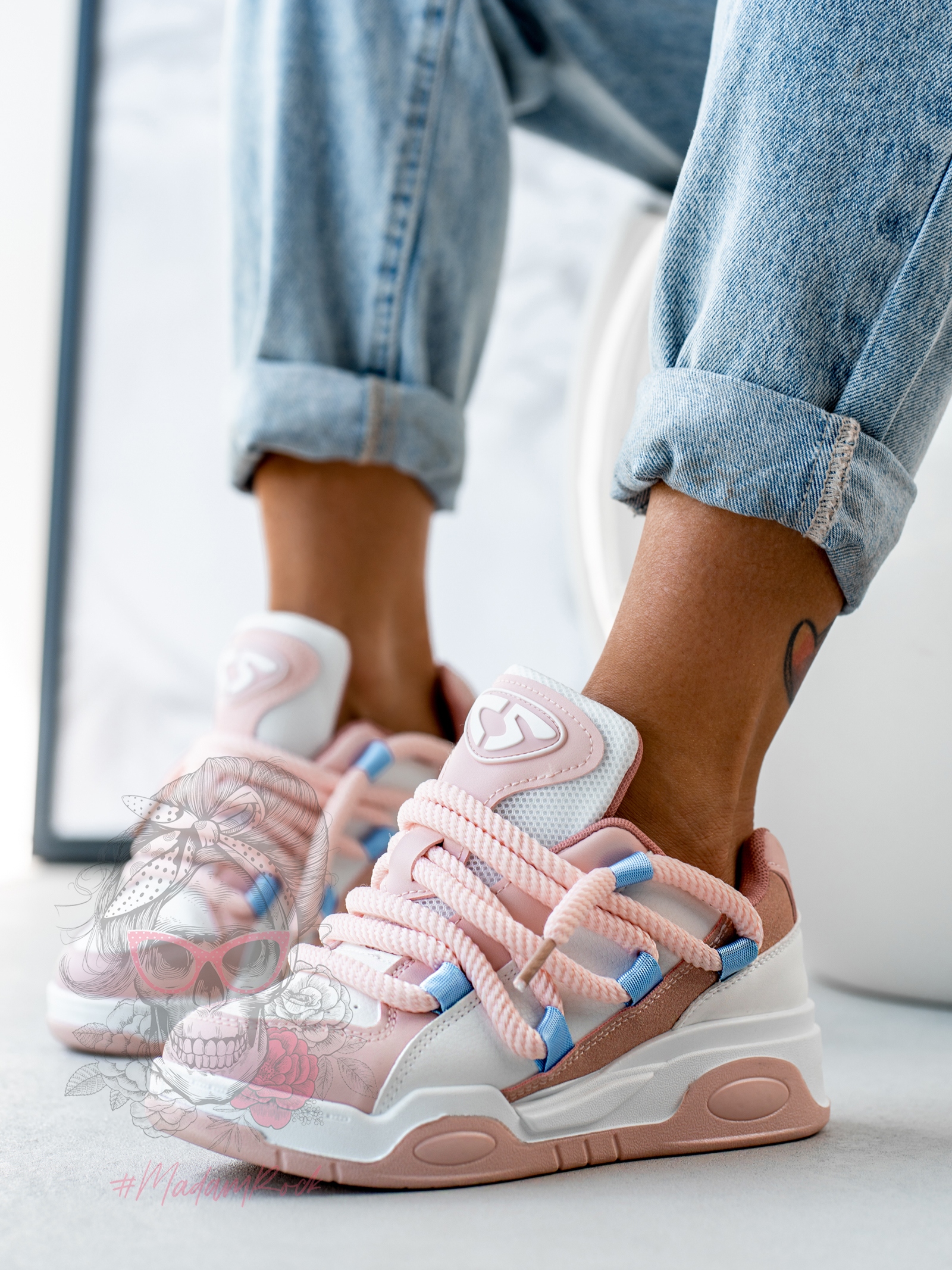 Buty sportowe Madam Jewot pudrowe