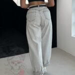 Spodnie jeansowe szerokie Dort szare