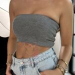 Top elastyczny Posas szary melanż